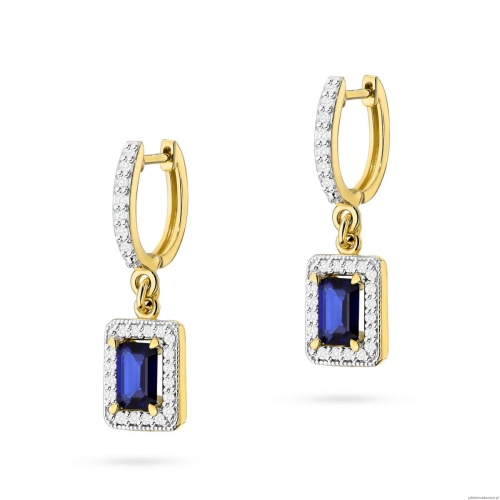 Kolczyki K0422 Szafir 2 x 0,60ct żółte złoto