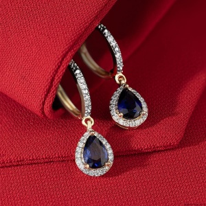 Kolczyki K0455 Szafir 2 x 0,60ct żółte złoto