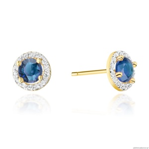 Kolczyki K0509 Szafir 2 x 0,50ct żółte złoto