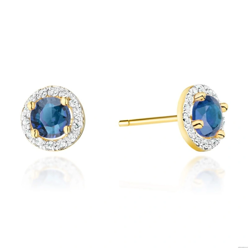 Kolczyki K0509 Szafir 2 x 0,50ct żółte złoto