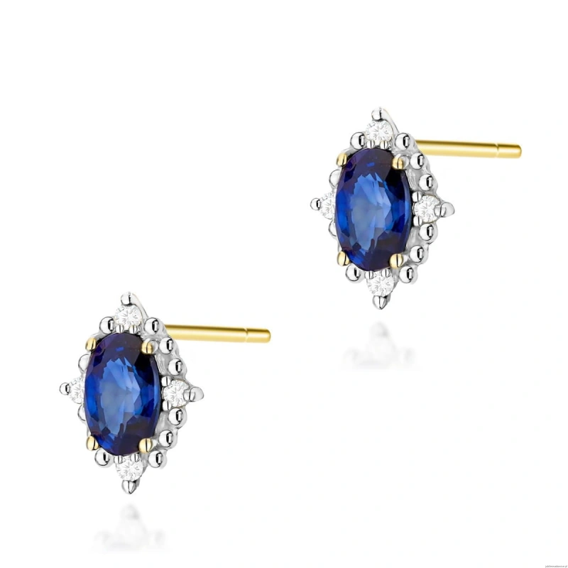Kolczyki K0512 Szafir 2 x 0,30ct żółte złoto