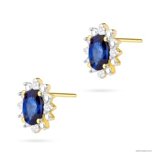Kolczyki K0513 Szafir 2 x 0,30ct żółte złoto
