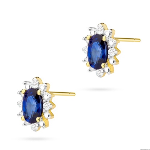Kolczyki K0513 Szafir 2 x 0,30ct żółte złoto