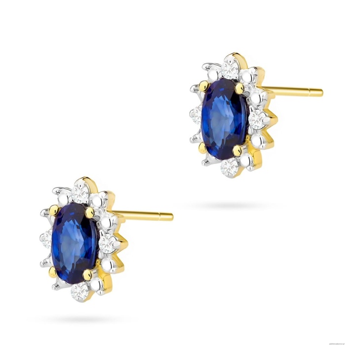 Kolczyki K0513 Szafir 2 x 0,30ct żółte złoto