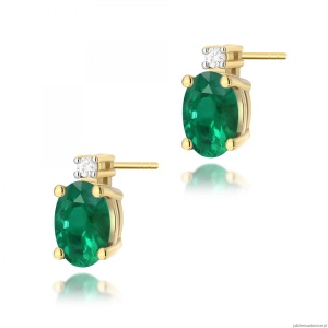 Kolczyki K0001 Szmaragd 2 x 0,40ct żółte złoto