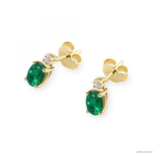 Kolczyki K0001 Szmaragd 2 x 0,40ct żółte złoto