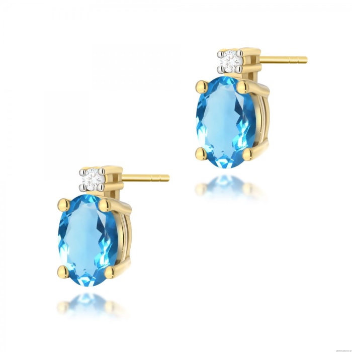 Kolczyki K0001 Topaz 2 x 0,50ct żółte złoto