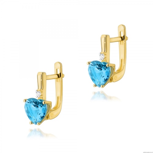 Kolczyki K0002 Topaz 2 x 1,20ct żółte złoto