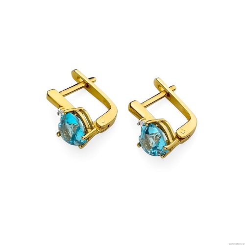 Kolczyki K0002 Topaz 2 x 1,20ct żółte złoto