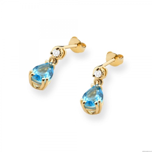 Kolczyki K0006 Topaz 2 x 0,90ct żółte złoto