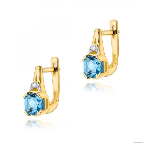 Kolczyki K0040 Topaz 2 x 1,10ct żółte złoto