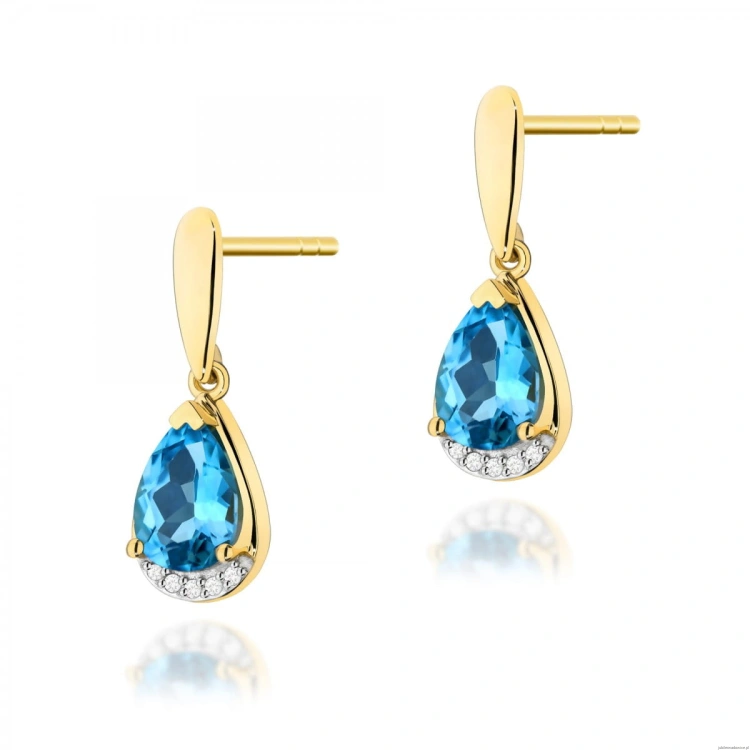 Kolczyki K0051 Topaz 2 x 1,40ct żółte złoto