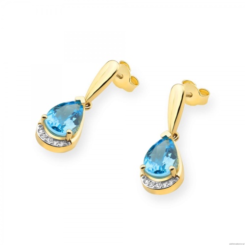 Kolczyki K0051 Topaz 2 x 1,40ct żółte złoto
