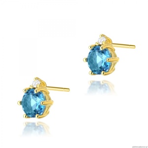 Kolczyki K0076 Topaz 2 x 0,50ct żółte złoto