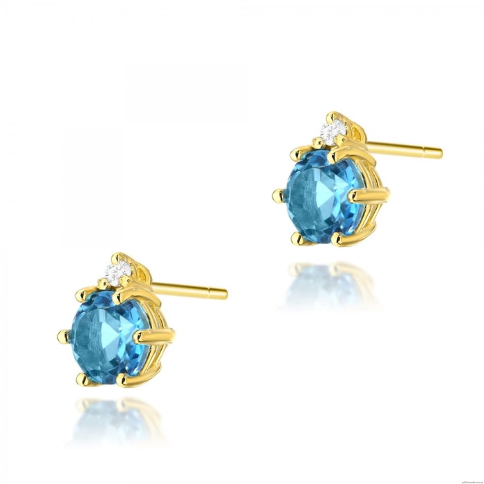 Kolczyki K0076 Topaz 2 x 0,50ct żółte złoto