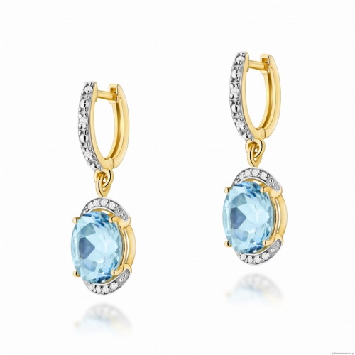 Kolczyki K0150 Topaz 2 x 3,00ct żółte złoto