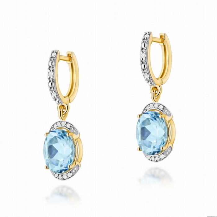 Kolczyki K0150 Topaz 2 x 3,00ct żółte złoto