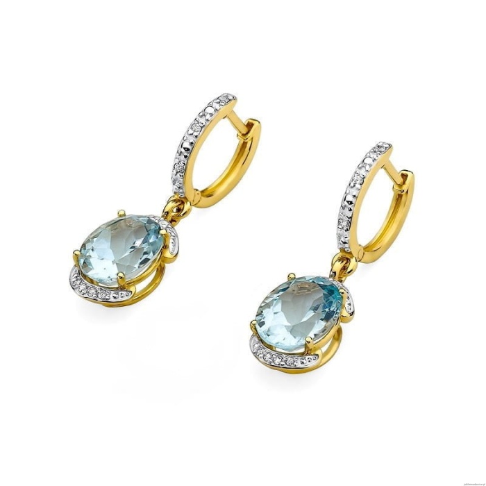 Kolczyki K0150 Topaz 2 x 3,00ct żółte złoto