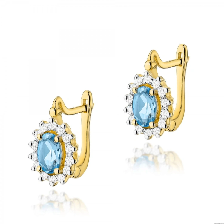 Kolczyki K0182 Topaz 2 x 0,50ct żółte złoto