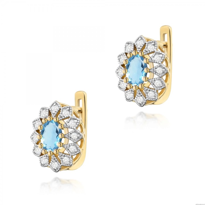 Kolczyki K0354 Topaz 2 x 0,50ct żółte złoto