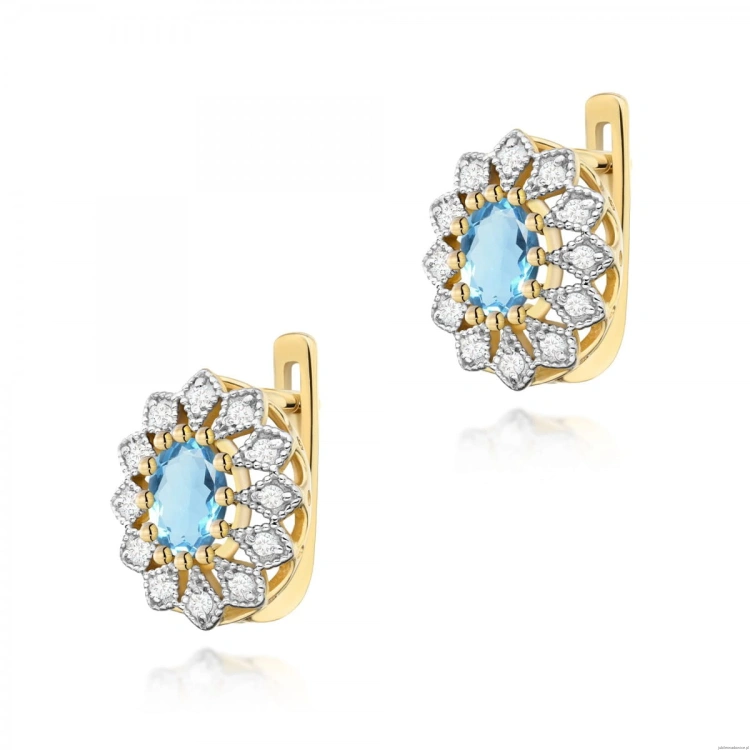 Kolczyki K0354 Topaz 2 x 0,50ct żółte złoto