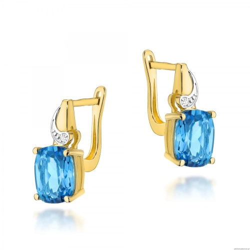Kolczyki K0400 Topaz 2 x 2,40ct żółte złoto