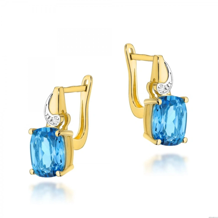 Kolczyki K0400 Topaz 2 x 2,40ct żółte złoto