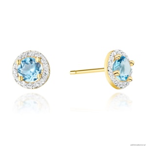Kolczyki K0509 Topaz 2 x 0,60ct żółte złoto