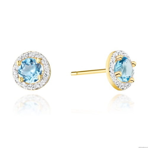 Kolczyki K0509 Topaz 2 x 0,60ct żółte złoto