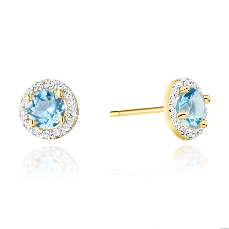 Kolczyki K0509 Topaz 2 x 0,60ct żółte złoto