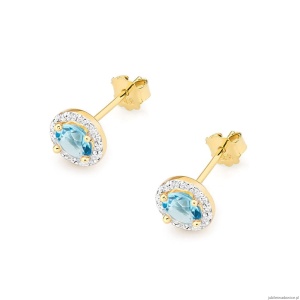Kolczyki K0509 Topaz 2 x 0,60ct żółte złoto