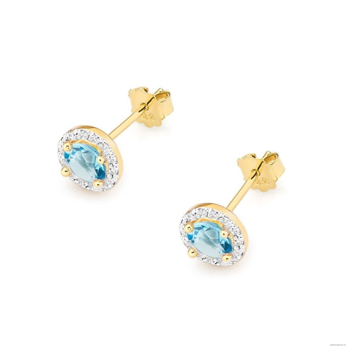 Kolczyki K0509 Topaz 2 x 0,60ct żółte złoto