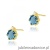 Kolczyki K0076 Topaz London Blue 2 x 0,50ct żółte złoto