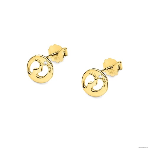Kolczyki K0047 z diamentami żółte złoto