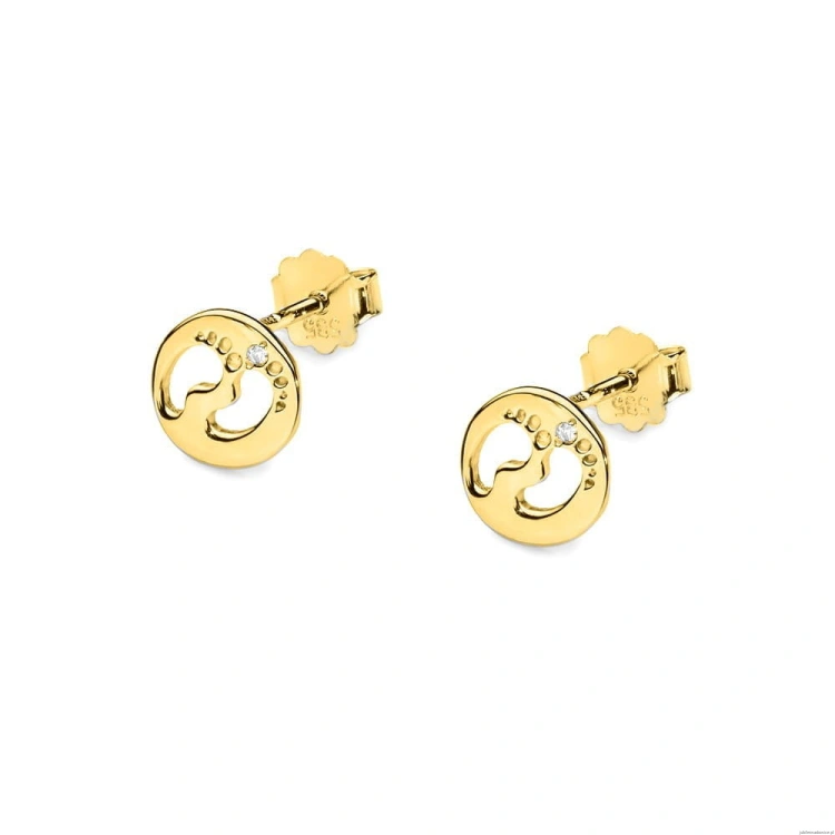 Kolczyki K0047 z diamentami żółte złoto