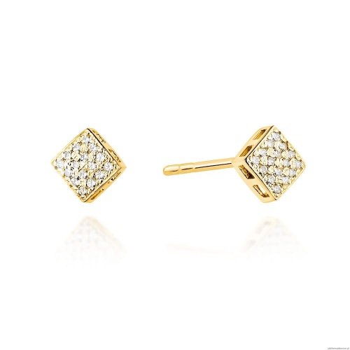 Kolczyki K0013 z diamentami żółte złoto
