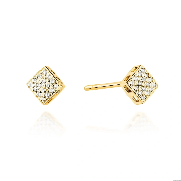 Kolczyki K0013 z diamentami żółte złoto