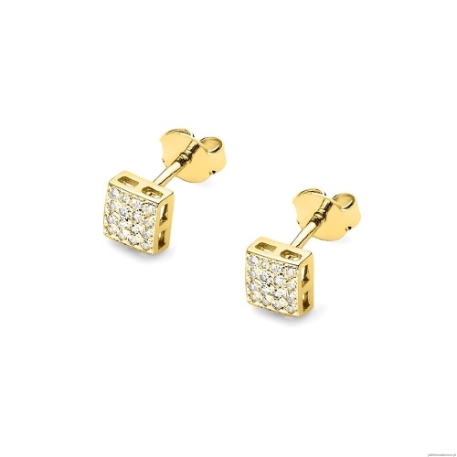 Kolczyki K0013 z diamentami żółte złoto
