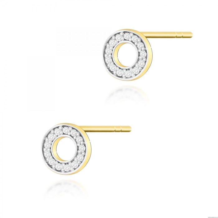 Kolczyki K0070 z diamentami żółte złoto