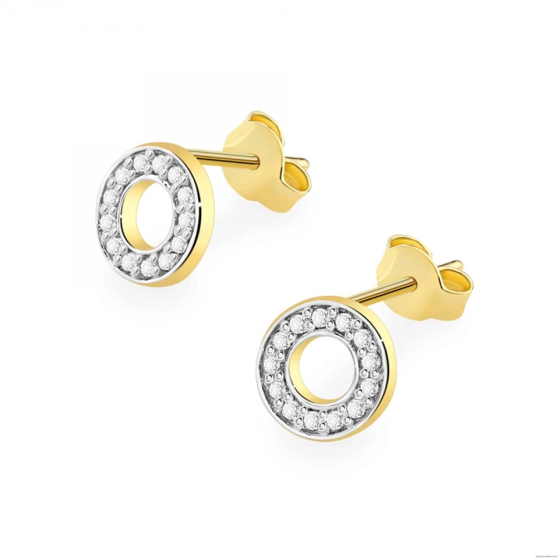 Kolczyki K0070 z diamentami żółte złoto