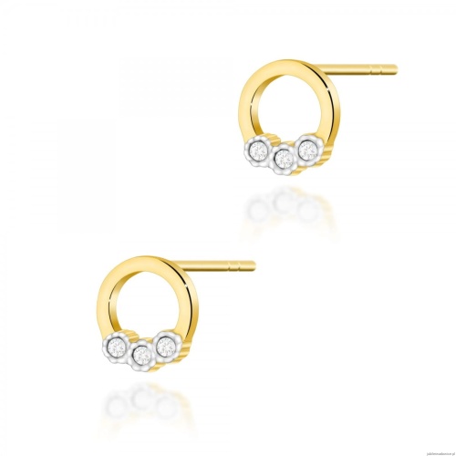 Kolczyki K0072 z diamentami żółte złoto