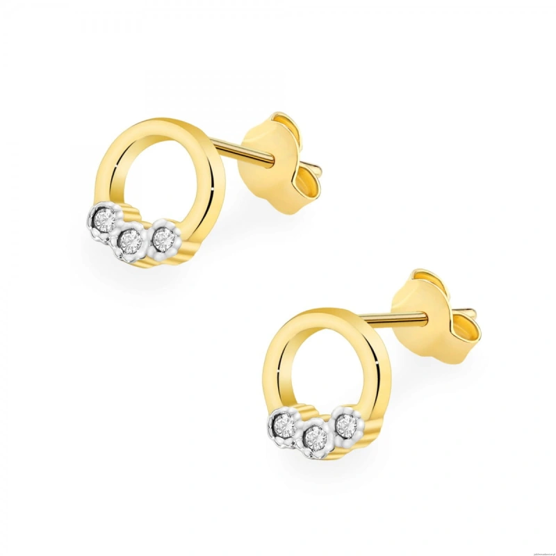 Kolczyki K0072 z diamentami żółte złoto