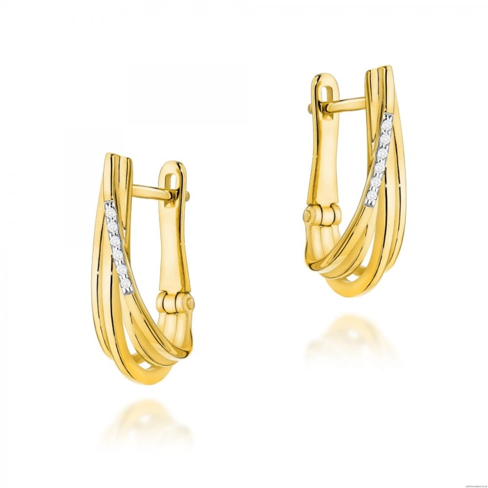 Kolczyki K0005 z diamentami żółte złoto