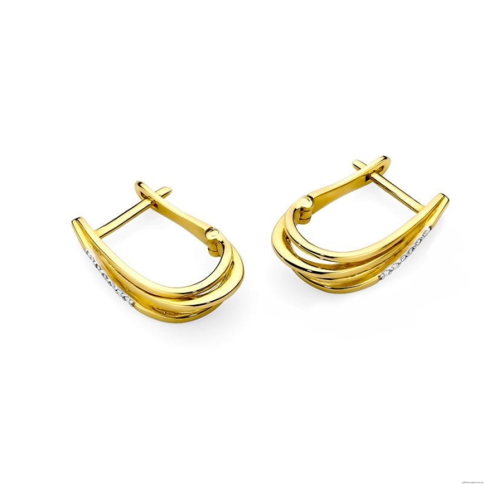 Kolczyki K0005 z diamentami żółte złoto