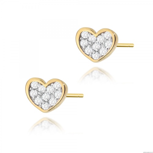 Kolczyki K0021 z diamentami żółte złoto