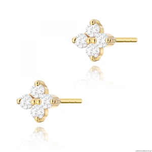 Kolczyki K0024 z diamentami żółte złoto