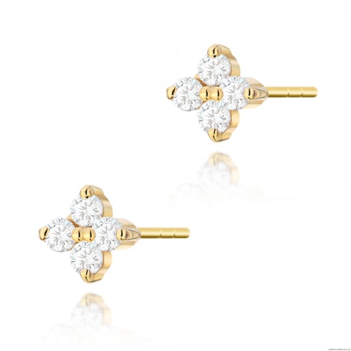 Kolczyki K0024 z diamentami żółte złoto