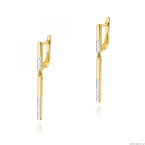 Kolczyki K0025 z diamentami żółte złoto