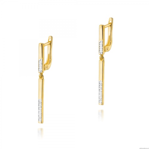 Kolczyki K0025 z diamentami żółte złoto
