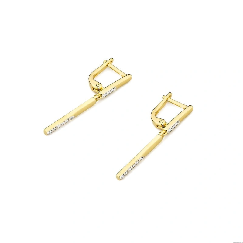 Kolczyki K0025 z diamentami żółte złoto